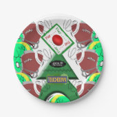 Assiettes En Carton Plaques en papier, Joyeux football de Noël (Devant)