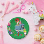 Assiettes En Carton Plaques en papier, Joyeux Hippopotamus Kitten anni (Fête)