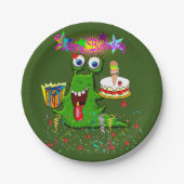 Assiettes En Carton Plaques en papier, joyeux monstre d'anniversaire (Devant)