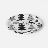 Assiettes En Carton Plaques en papier, Joyeux Noël Argent gris noir (Angle)