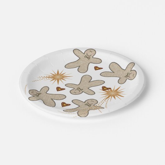 Assiettes En Carton Plaques en papier, Joyeux Noël en pain d'épices Ho (Angle)
