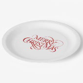 Assiettes En Carton Plaques en papier - Joyeux Noël rouge (Angle)