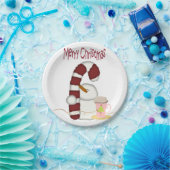 Assiettes En Carton Plaques en papier, Joyeux Noël Snowman Cappuccino (Fête)