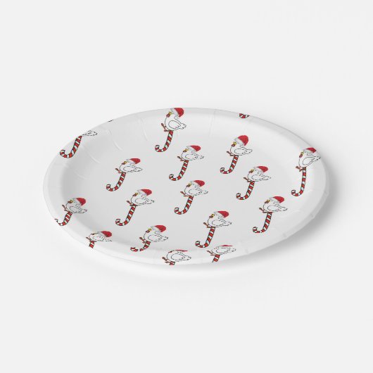 Assiettes En Carton Plaques en papier, Joyeux Noël Snowman Chicks (Angle)