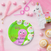 Assiettes En Carton Plaques en papier, joyeux vers de fée rose d'anniv (Fête)