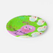 Assiettes En Carton Plaques en papier, joyeux vers de fée rose d'anniv (Angle)