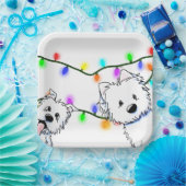 Assiettes En Carton Plaques en papier KiniArt Christmas Westie (Fête)
