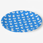 Assiettes En Carton Plaques en papier lapin bleu et blanc (Angle)