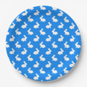 Assiettes En Carton Plaques en papier lapin bleu et blanc (Devant)