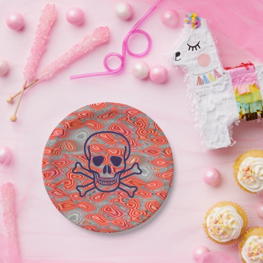 Assiettes En Carton Plaques en papier Lava Skull (Fête)
