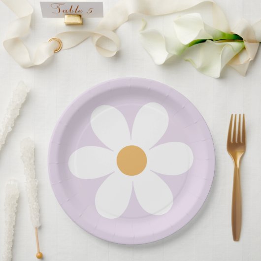 Assiettes En Carton Plaques en papier lilas de marais rétro (Mariage)