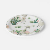 Assiettes En Carton Plaques en papier Llama et Cactus 7" (Angle)