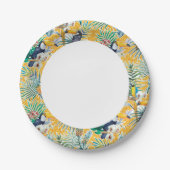 Assiettes En Carton Plaques en papier Luau avec Toucans et ananas (Devant)