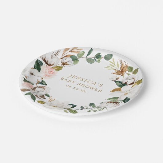 Assiettes En Carton Plaques en papier Magnolia Greenery (Angle)