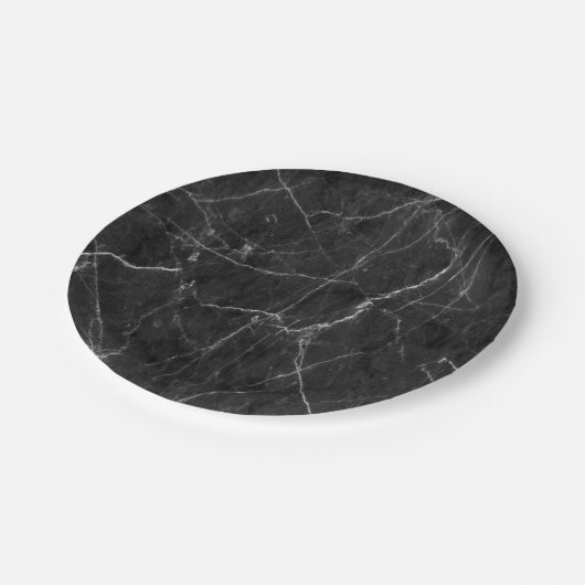 Assiettes En Carton Plaques en papier, marbre noir (Angle)