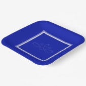 Assiettes En Carton Plaques en papier mariage bleu Cobalt (Angulaire)