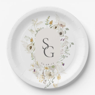 Assiettes En Carton Plaques en papier Mariage botanique