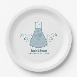Assiettes En Carton Plaques en papier Mariage de chimie sucrée bleu