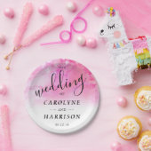 Assiettes En Carton Plaques en papier Mariage en aquarelle Ombre - ros (Fête)