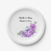 Assiettes En Carton Plaques en papier mariage Floral Purple Peonies (Devant)