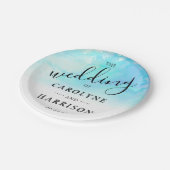 Assiettes En Carton Plaques en papier Mariage Ombre Aquarelle - Bleu (Angle)