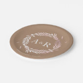 Assiettes En Carton Plaques en papier Mariage pour monogramme beige Fa (Angle)