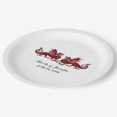 Assiettes En Carton Plaques en papier Mariage Red Elegon Dragons (Angle)