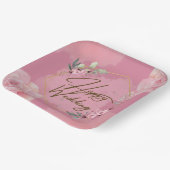 Assiettes En Carton Plaques en papier Mariage rose (Angulaire)