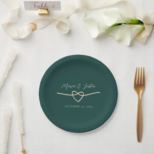 Assiettes En Carton Plaques en papier Mariage vert Emerald (Mariage)
