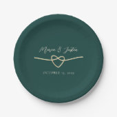 Assiettes En Carton Plaques en papier Mariage vert Emerald (Devant)