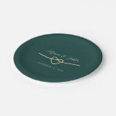 Assiettes En Carton Plaques en papier Mariage vert Emerald (Angle)