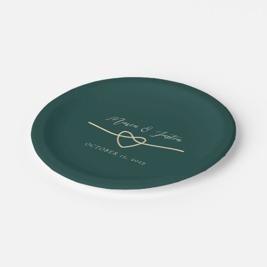 Assiettes En Carton Plaques en papier Mariage vert Emerald (Angle)