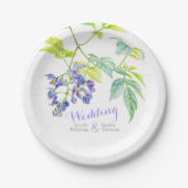 Assiettes En Carton Plaques en papier mariage violet de l'art botaniqu (Devant)