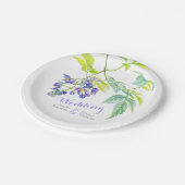 Assiettes En Carton Plaques en papier mariage violet de l'art botaniqu (Angle)