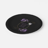 Assiettes En Carton Plaques en papier Mariage violet et noir (Angle)