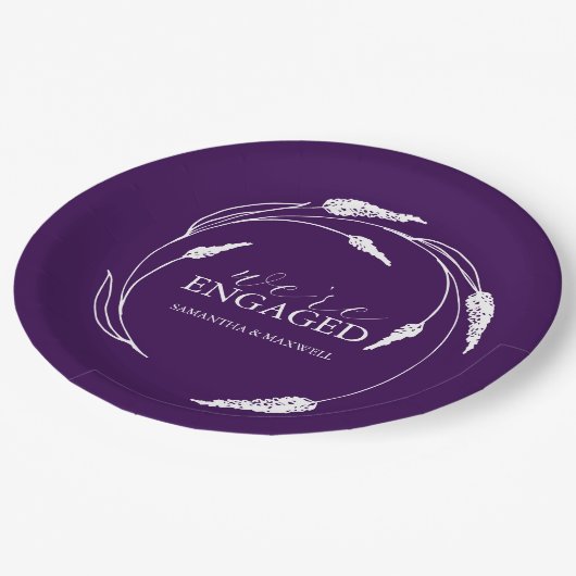 Assiettes En Carton Plaques en papier Mariage violet foncé Plaques en (Angle)