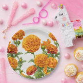Assiettes En Carton "Plaques en papier marigold vibrantes. (Fête)