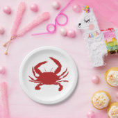 Assiettes En Carton Plaques en papier marine de la plage de crabe roug (Fête)