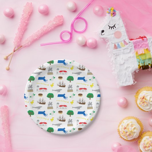 Assiettes En Carton Plaques en papier Massachusetts (Fête)