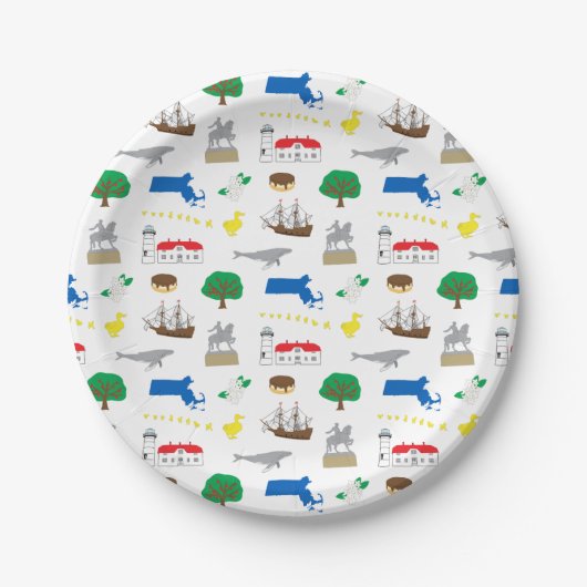 Assiettes En Carton Plaques en papier Massachusetts (Devant)