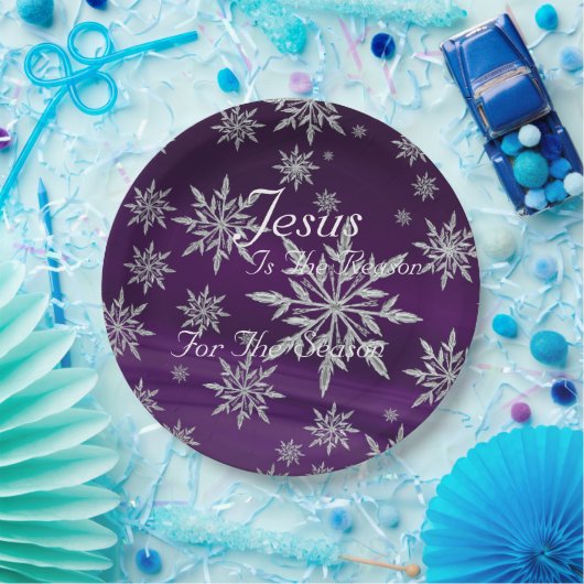 Assiettes En Carton Plaques en papier mauve chrétienne Festive (Fête)