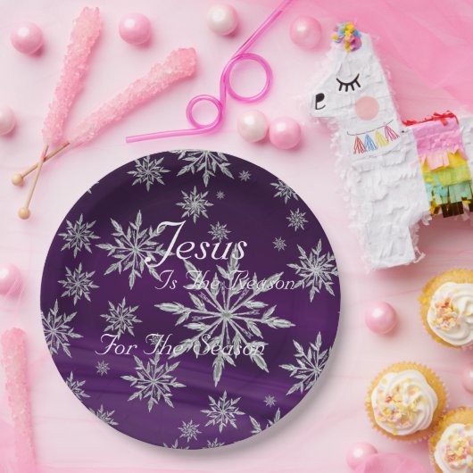 Assiettes En Carton Plaques en papier mauve chrétienne Festive (Fête)