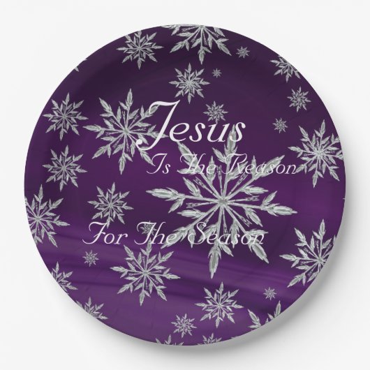 Assiettes En Carton Plaques en papier mauve chrétienne Festive (Devant)