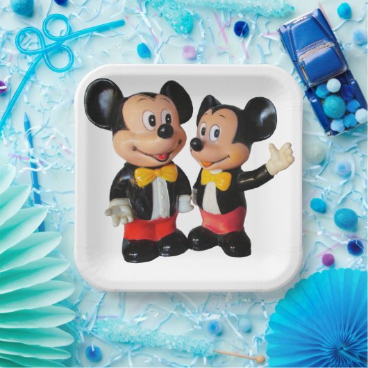 Assiettes En Carton Plaques en papier mickey, Plaque en papier Carré d (Fête)