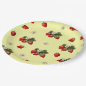 Assiettes En Carton Plaques en papier mignon fraise et jaune (Angle)