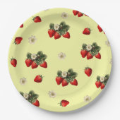 Assiettes En Carton Plaques en papier mignon fraise et jaune (Devant)