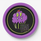 Assiettes En Carton Plaques en papier mignonne Halloween violet Vampir (Devant)