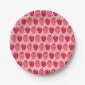 Assiettes En Carton Plaques en papier mignonne rose fraise (Devant)