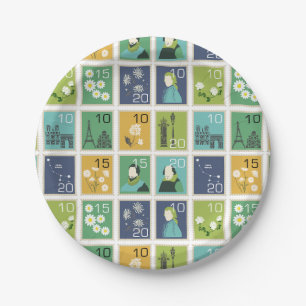 Assiettes En Carton Plaques en papier mignonnes timbres en pot