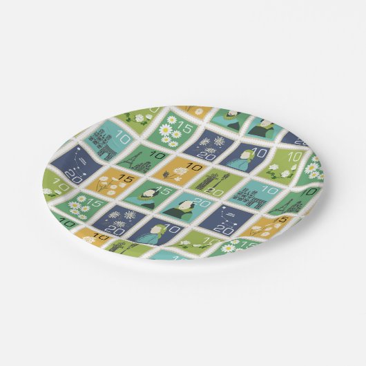 Assiettes En Carton Plaques en papier mignonnes timbres en pot (Angle)